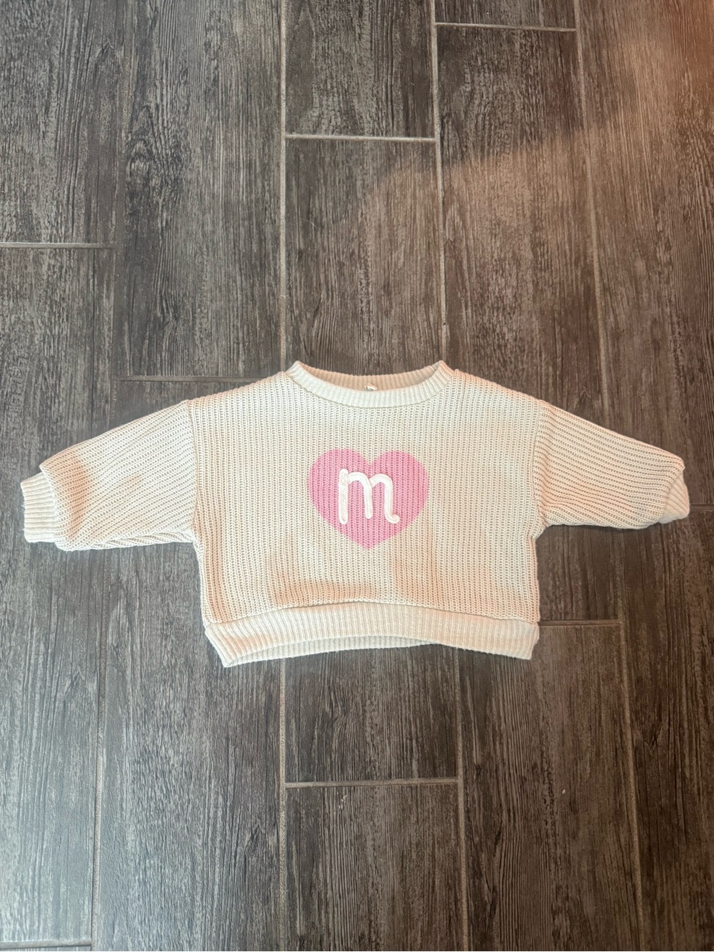Size 3-6 month cream knit sweater